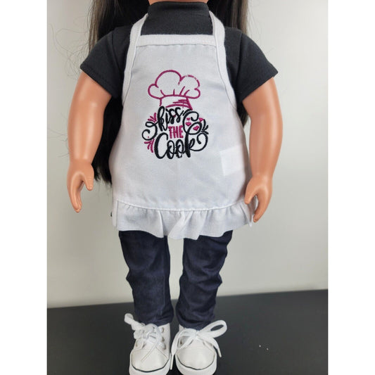 Doll Clothes Outfit Apron Kitchen Chef Kiss the Cook Gift fits 18" American Girl