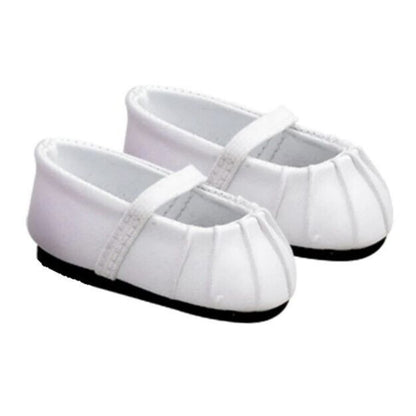 Doll Shoes White Solid Ballet Flat Dress Shoes Sophia's for American Girl 18"