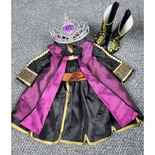 Doll Dress Princess Anna Crown Boots Purple Outfit Fit American Girl & 18" Dolls