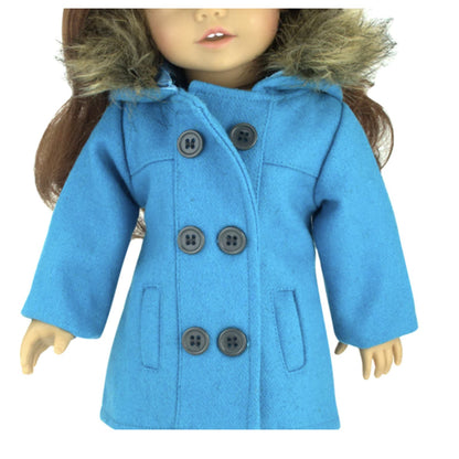 Doll Winter Pea Coat Boots Winter Set Teal Sophia's fits American Girl 18" Dolls