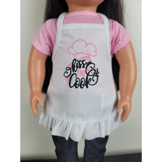 Doll Apron Outfit Clothes Kitchen Chef Kiss the Cook Gift fits 18" American Girl