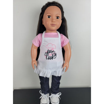 Doll Apron Outfit Clothes Kitchen Chef Kiss the Cook Gift fits 18" American Girl