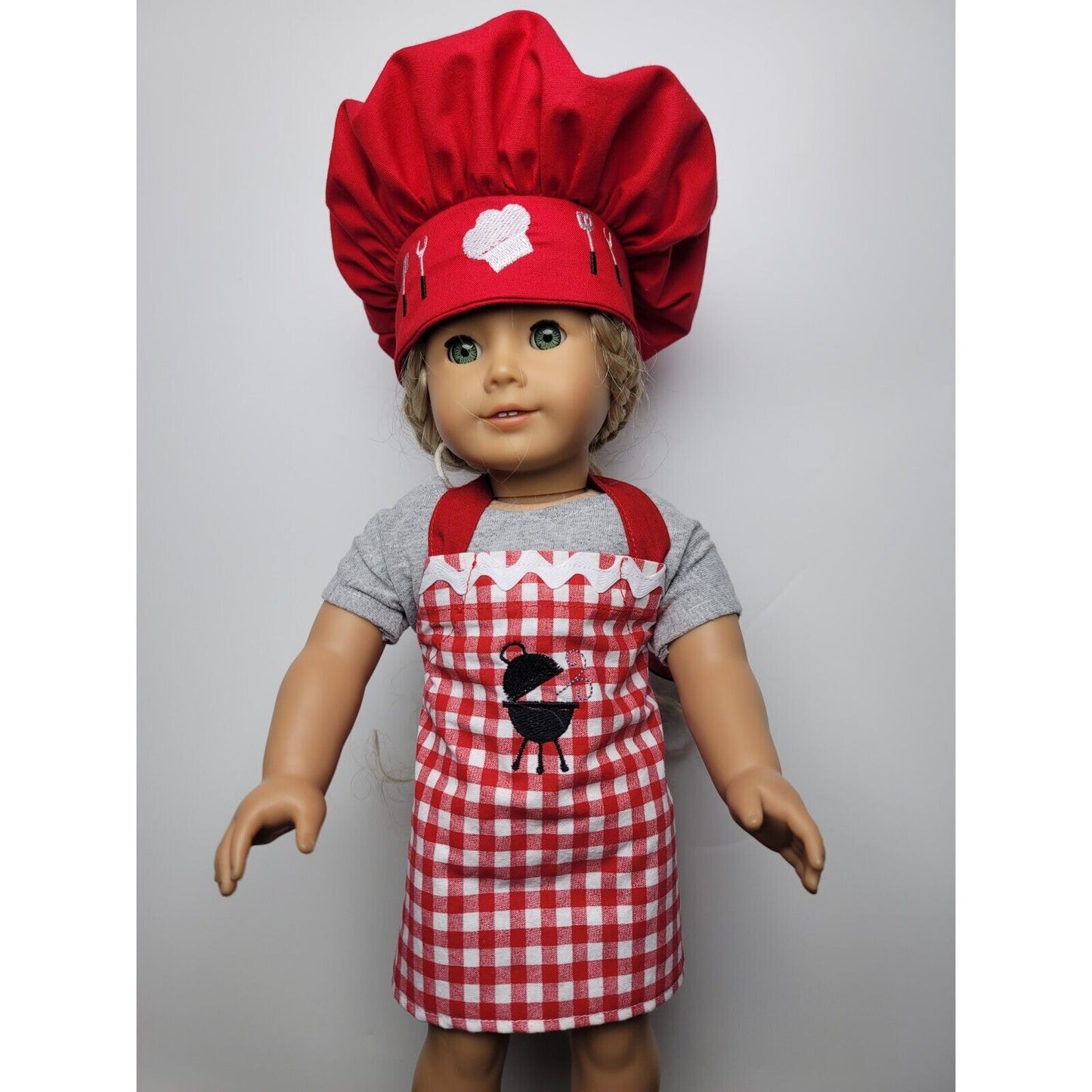 Doll Clothes Barbecue Apron Set and Chef Hat fits 18" American Girl Dolls Picnic