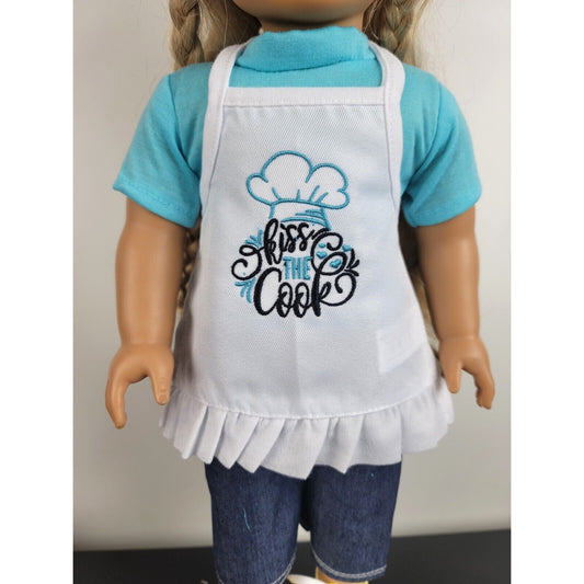 Doll Clothes Outfit Kitchen Apron Chef Kiss the Cook Gift fits 18" American Girl