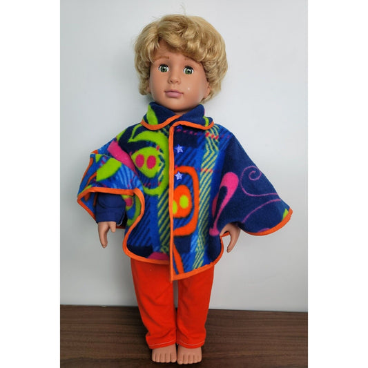 Doll Clothes Fleece Poncho Pants Boy Outfit Shirt Jacket fits American Girl 18"