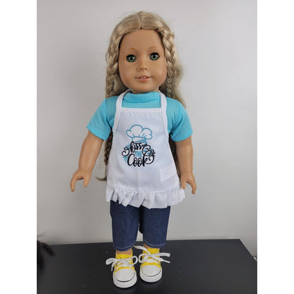 Doll Clothes Outfit Kitchen Apron Chef Kiss the Cook Gift fits 18" American Girl