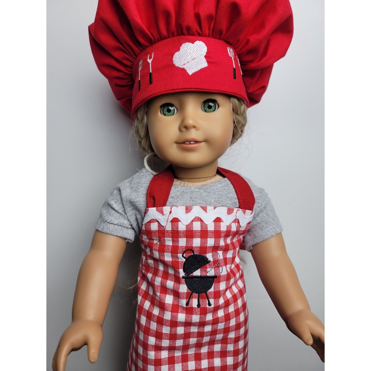 Doll Clothes Barbecue Apron Set and Chef Hat fits 18" American Girl Dolls Picnic