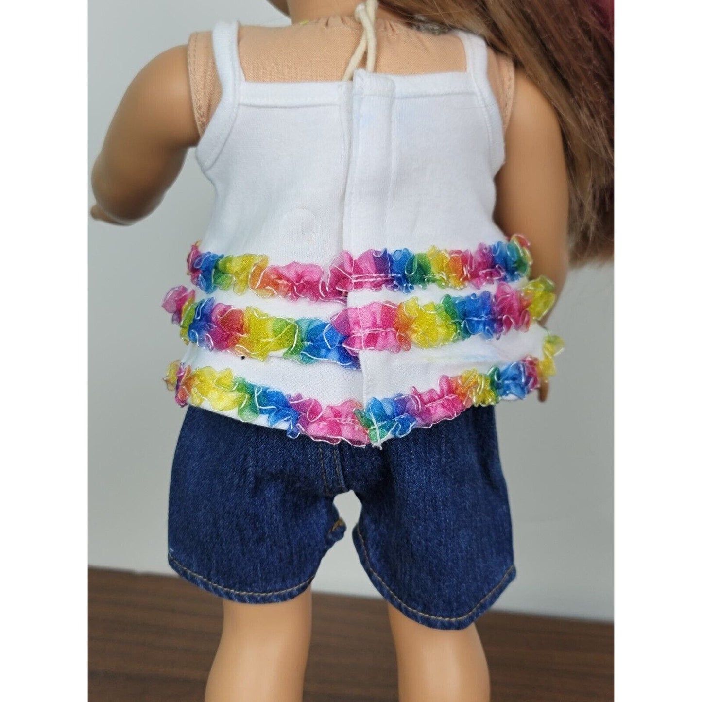 Doll Clothes Floral Summer Complete Outfit Glasses Shoes Tank Shorts fits 18"