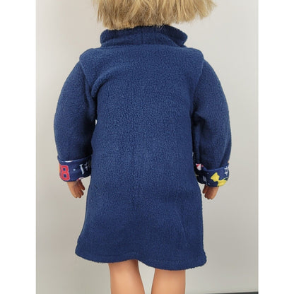 Doll Nightwear Blue Sports Bathrobe fits American Girl & 18" Dolls Bath Pajamas