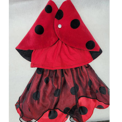 Doll Costume Outfit Ladybug Holiday Skirt Wrap top Fits American Girls & 18 Inch