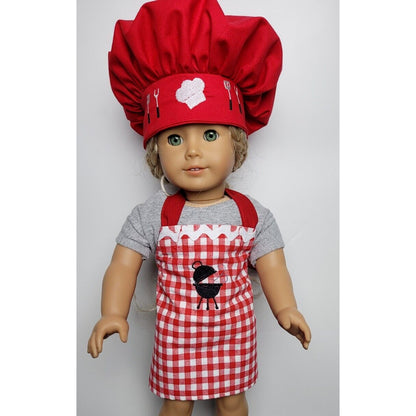 Doll Clothes Barbecue Apron Set and Chef Hat fits 18" American Girl Dolls Picnic