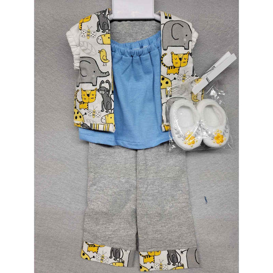 Doll Clothes Outfit Animal Vest Shirt Pants Embroidered Shoes Fits America Girl